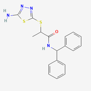 molecular formula C18H18N4OS2 B5203000 2-[(5-amino-1,3,4-thiadiazol-2-yl)thio]-N-(diphenylmethyl)propanamide CAS No. 332412-63-2