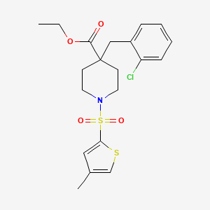 molecular formula C20H24ClNO4S2 B5203005 ethyl 4-(2-chlorobenzyl)-1-[(4-methyl-2-thienyl)sulfonyl]-4-piperidinecarboxylate 