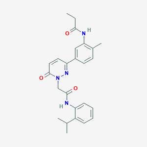 molecular formula C25H28N4O3 B5203024 N-[5-(1-{2-[(2-isopropylphenyl)amino]-2-oxoethyl}-6-oxo-1,6-dihydro-3-pyridazinyl)-2-methylphenyl]propanamide 