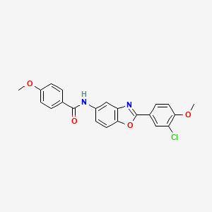molecular formula C22H17ClN2O4 B5203046 N-[2-(3-chloro-4-methoxyphenyl)-1,3-benzoxazol-5-yl]-4-methoxybenzamide 