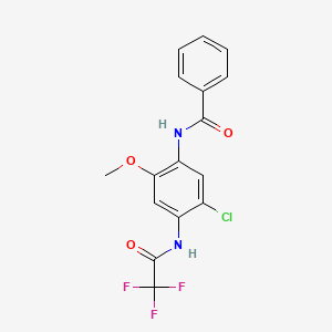 molecular formula C16H12ClF3N2O3 B5203049 N-{5-chloro-2-methoxy-4-[(trifluoroacetyl)amino]phenyl}benzamide 