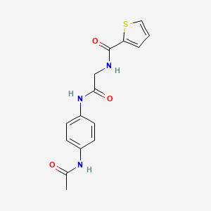 molecular formula C15H15N3O3S B5203069 N-(2-{[4-(acetylamino)phenyl]amino}-2-oxoethyl)-2-thiophenecarboxamide 