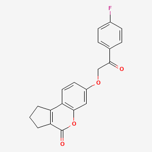 molecular formula C20H15FO4 B5203078 7-[2-(4-fluorophenyl)-2-oxoethoxy]-2,3-dihydrocyclopenta[c]chromen-4(1H)-one CAS No. 6148-49-8