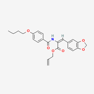 molecular formula C24H25NO6 B5203081 allyl 3-(1,3-benzodioxol-5-yl)-2-[(4-butoxybenzoyl)amino]acrylate 