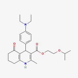 2-isopropoxyethyl 4-[4-(diethylamino)phenyl]-2-methyl-5-oxo-1,4,5,6,7,8-hexahydro-3-quinolinecarboxylate