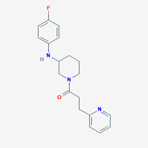 molecular formula C19H22FN3O B5203124 N-(4-fluorophenyl)-1-[3-(2-pyridinyl)propanoyl]-3-piperidinamine 