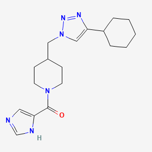 molecular formula C18H26N6O B5203130 4-[(4-cyclohexyl-1H-1,2,3-triazol-1-yl)methyl]-1-(1H-imidazol-5-ylcarbonyl)piperidine trifluoroacetate 