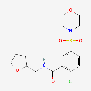 molecular formula C16H21ClN2O5S B5203141 2-chloro-5-(4-morpholinylsulfonyl)-N-(tetrahydro-2-furanylmethyl)benzamide 