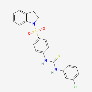 molecular formula C21H18ClN3O2S2 B5203157 N-(3-chlorophenyl)-N'-[4-(2,3-dihydro-1H-indol-1-ylsulfonyl)phenyl]thiourea 