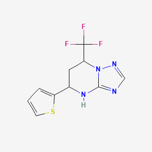 molecular formula C10H9F3N4S B5203188 5-(2-thienyl)-7-(trifluoromethyl)-4,5,6,7-tetrahydro[1,2,4]triazolo[1,5-a]pyrimidine 