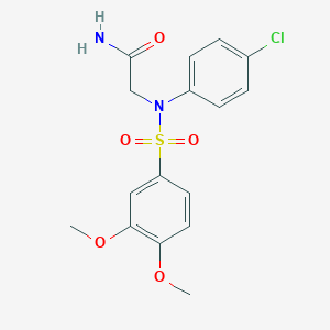 molecular formula C16H17ClN2O5S B5203191 N~2~-(4-chlorophenyl)-N~2~-[(3,4-dimethoxyphenyl)sulfonyl]glycinamide 