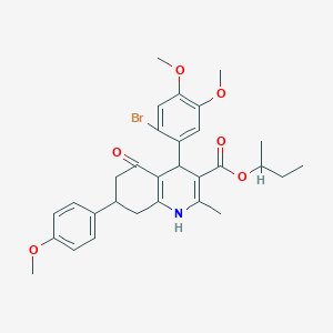 molecular formula C30H34BrNO6 B5203194 sec-butyl 4-(2-bromo-4,5-dimethoxyphenyl)-7-(4-methoxyphenyl)-2-methyl-5-oxo-1,4,5,6,7,8-hexahydro-3-quinolinecarboxylate 