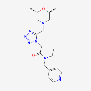 molecular formula C18H27N7O2 B5203210 2-(5-{[(2R*,6S*)-2,6-dimethyl-4-morpholinyl]methyl}-1H-tetrazol-1-yl)-N-ethyl-N-(4-pyridinylmethyl)acetamide 