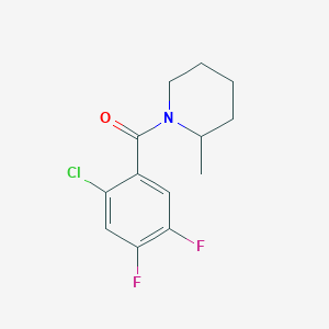 molecular formula C13H14ClF2NO B5203218 1-(2-chloro-4,5-difluorobenzoyl)-2-methylpiperidine 