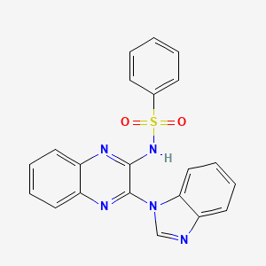 molecular formula C21H15N5O2S B5203227 N-[3-(1H-benzimidazol-1-yl)-2-quinoxalinyl]benzenesulfonamide CAS No. 5123-58-0