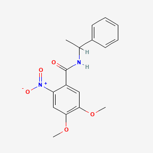 molecular formula C17H18N2O5 B5203231 4,5-dimethoxy-2-nitro-N-(1-phenylethyl)benzamide 