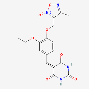 molecular formula C17H16N4O7 B5203244 5-{3-ethoxy-4-[(4-methyl-2-oxido-1,2,5-oxadiazol-3-yl)methoxy]benzylidene}-2,4,6(1H,3H,5H)-pyrimidinetrione 