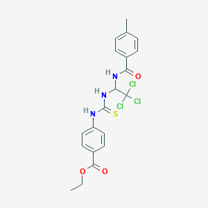 ethyl 4-{[({2,2,2-trichloro-1-[(4-methylbenzoyl)amino]ethyl}amino)carbonothioyl]amino}benzoate