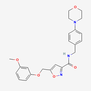molecular formula C23H25N3O5 B5203272 5-[(3-methoxyphenoxy)methyl]-N-[4-(4-morpholinyl)benzyl]-3-isoxazolecarboxamide 