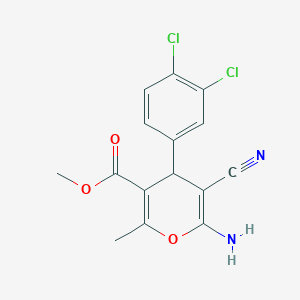 molecular formula C15H12Cl2N2O3 B5203288 methyl 6-amino-5-cyano-4-(3,4-dichlorophenyl)-2-methyl-4H-pyran-3-carboxylate 
