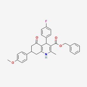 molecular formula C31H28FNO4 B5203301 benzyl 4-(4-fluorophenyl)-7-(4-methoxyphenyl)-2-methyl-5-oxo-1,4,5,6,7,8-hexahydro-3-quinolinecarboxylate 