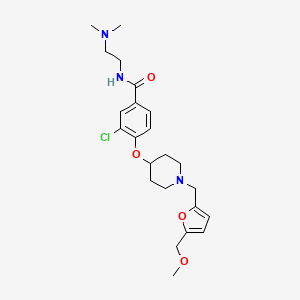 molecular formula C23H32ClN3O4 B5203317 3-chloro-N-[2-(dimethylamino)ethyl]-4-[(1-{[5-(methoxymethyl)-2-furyl]methyl}-4-piperidinyl)oxy]benzamide 