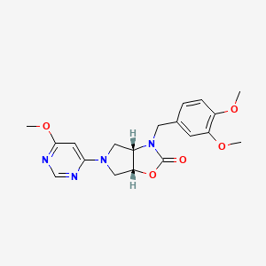 (3aS*,6aR*)-3-(3,4-dimethoxybenzyl)-5-(6-methoxy-4-pyrimidinyl)hexahydro-2H-pyrrolo[3,4-d][1,3]oxazol-2-one