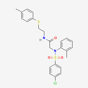 molecular formula C24H25ClN2O3S2 B5203328 N~2~-[(4-chlorophenyl)sulfonyl]-N~2~-(2-methylphenyl)-N~1~-{2-[(4-methylphenyl)thio]ethyl}glycinamide 