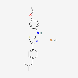 molecular formula C21H25BrN2OS B5203337 N-(4-ethoxyphenyl)-4-(4-isobutylphenyl)-1,3-thiazol-2-amine hydrobromide 