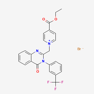 4-(ethoxycarbonyl)-1-({4-oxo-3-[3-(trifluoromethyl)phenyl]-3,4-dihydro-2-quinazolinyl}methyl)pyridinium bromide