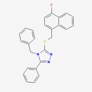 molecular formula C26H20FN3S B5203380 4-benzyl-3-{[(4-fluoro-1-naphthyl)methyl]thio}-5-phenyl-4H-1,2,4-triazole 