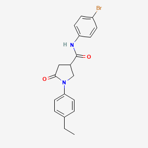 molecular formula C19H19BrN2O2 B5203387 N-(4-bromophenyl)-1-(4-ethylphenyl)-5-oxo-3-pyrrolidinecarboxamide 