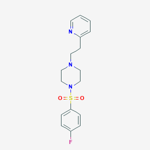 molecular formula C17H20FN3O2S B5203394 1-[(4-fluorophenyl)sulfonyl]-4-[2-(2-pyridinyl)ethyl]piperazine 