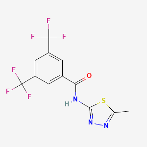 molecular formula C12H7F6N3OS B5203401 N-(5-methyl-1,3,4-thiadiazol-2-yl)-3,5-bis(trifluoromethyl)benzamide 