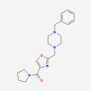 molecular formula C20H26N4O2 B5203405 1-benzyl-4-{[4-(1-pyrrolidinylcarbonyl)-1,3-oxazol-2-yl]methyl}piperazine 