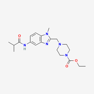 molecular formula C20H29N5O3 B5203433 ethyl 4-{[5-(isobutyrylamino)-1-methyl-1H-benzimidazol-2-yl]methyl}-1-piperazinecarboxylate 
