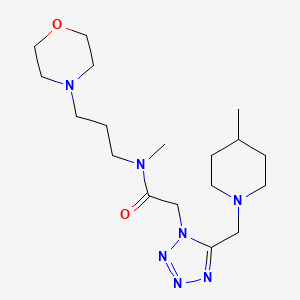 molecular formula C18H33N7O2 B5203437 N-methyl-2-{5-[(4-methyl-1-piperidinyl)methyl]-1H-tetrazol-1-yl}-N-[3-(4-morpholinyl)propyl]acetamide 