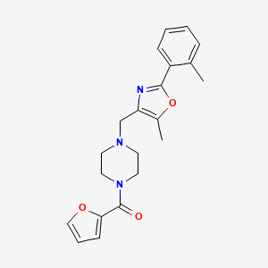 molecular formula C21H23N3O3 B5203443 1-(2-furoyl)-4-{[5-methyl-2-(2-methylphenyl)-1,3-oxazol-4-yl]methyl}piperazine 