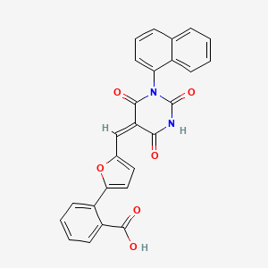 molecular formula C26H16N2O6 B5203454 2-(5-{[1-(1-naphthyl)-2,4,6-trioxotetrahydro-5(2H)-pyrimidinylidene]methyl}-2-furyl)benzoic acid 