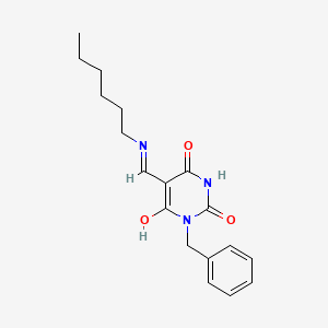 molecular formula C18H23N3O3 B5203470 1-benzyl-5-[(hexylamino)methylene]-2,4,6(1H,3H,5H)-pyrimidinetrione 