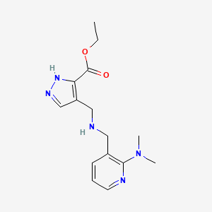 molecular formula C15H21N5O2 B5203475 ethyl 4-[({[2-(dimethylamino)-3-pyridinyl]methyl}amino)methyl]-1H-pyrazole-3-carboxylate 