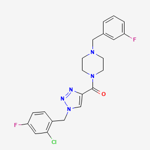 molecular formula C21H20ClF2N5O B5203510 1-{[1-(2-chloro-4-fluorobenzyl)-1H-1,2,3-triazol-4-yl]carbonyl}-4-(3-fluorobenzyl)piperazine 