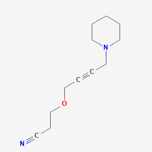molecular formula C12H18N2O B5203532 3-{[4-(1-piperidinyl)-2-butyn-1-yl]oxy}propanenitrile 