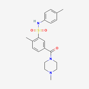 molecular formula C20H25N3O3S B5203549 2-methyl-N-(4-methylphenyl)-5-[(4-methyl-1-piperazinyl)carbonyl]benzenesulfonamide 