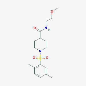 molecular formula C17H26N2O4S B5203575 1-[(2,5-dimethylphenyl)sulfonyl]-N-(2-methoxyethyl)-4-piperidinecarboxamide 