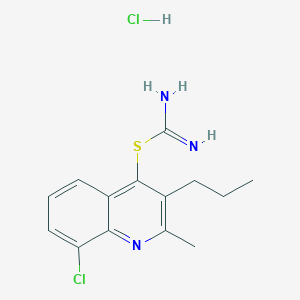 molecular formula C14H17Cl2N3S B5203584 8-chloro-2-methyl-3-propyl-4-quinolinyl imidothiocarbamate hydrochloride 
