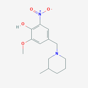 molecular formula C14H20N2O4 B5203599 2-methoxy-4-[(3-methyl-1-piperidinyl)methyl]-6-nitrophenol 