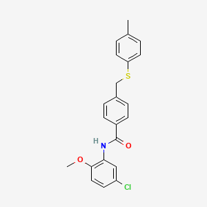molecular formula C22H20ClNO2S B5203608 N-(5-chloro-2-methoxyphenyl)-4-{[(4-methylphenyl)thio]methyl}benzamide 