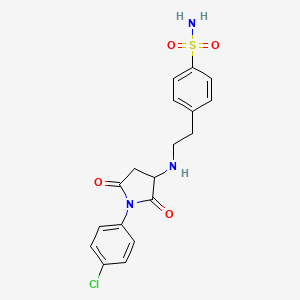 molecular formula C18H18ClN3O4S B5203627 4-(2-{[1-(4-chlorophenyl)-2,5-dioxo-3-pyrrolidinyl]amino}ethyl)benzenesulfonamide 