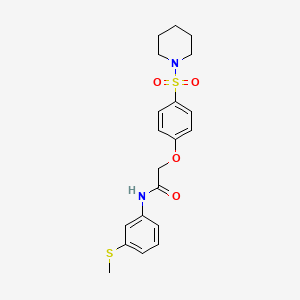 molecular formula C20H24N2O4S2 B5203638 N-[3-(methylthio)phenyl]-2-[4-(1-piperidinylsulfonyl)phenoxy]acetamide 